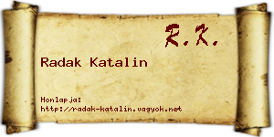 Radak Katalin névjegykártya